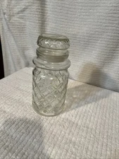1984 Vintage Planter's Peanuts Jar Mr. Peanut Diamond Cut Glass w/Lid
