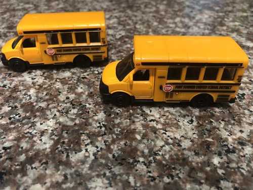 Matchbox Gmc Yellow School Bus Fort Summer Unified School District Lot Of 2 Ebay