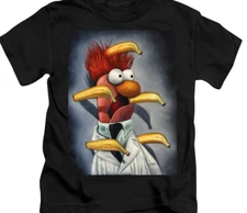 Beaker portrait Muppet character from The Muppet Show black T-shirt JJ3402