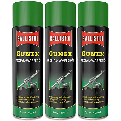 3x Ballistol Gunex 22250 Spezial-Waffenöl Kriechöl Waffenpflege Spray 400ml