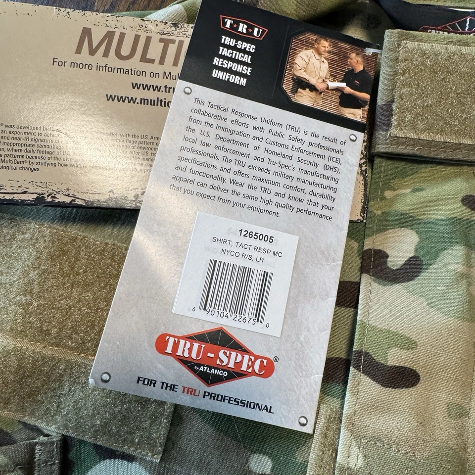 Camisa Atlanco TRUSPEC 1265 NYCO resposta tática MULTICAM grande regular nova - Imagem 4 de 4
