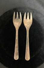 2 Vintage Leonard Silver Plated, Italy, Baby Forks C1-8