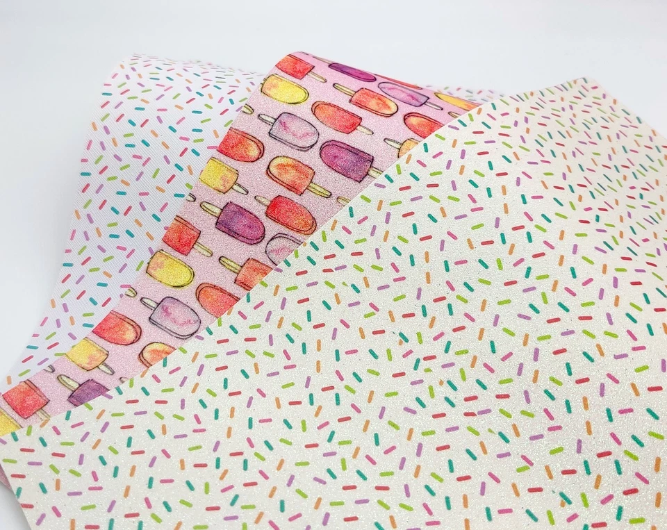 Paquete de 10 hojas de cuero sintético de 8 x 13 pulgadas gruesas y finas espolvoreadas de brillo A4 Foto 2 de 4