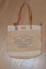 Myra Bag Paris Organic Jute Burlap Shoulder Purse Upcycled Bath Salts France