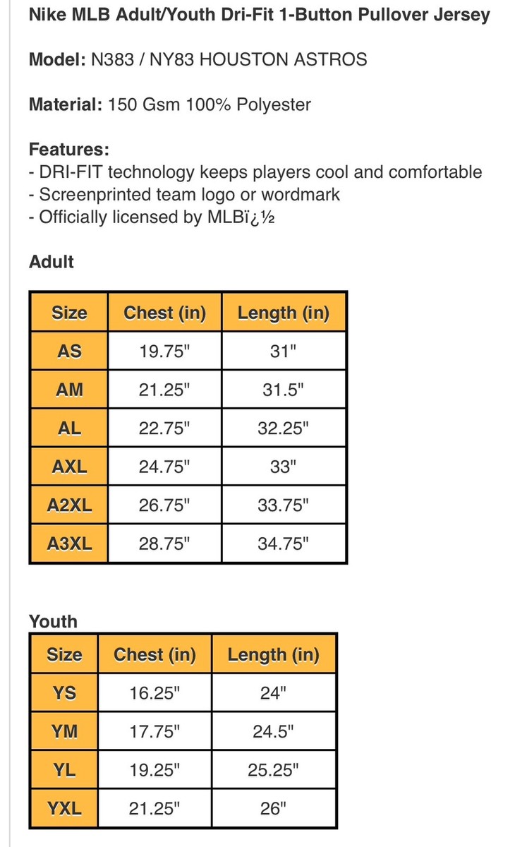 Nike Youth Baseball Pants Size Chart Mlb Us Jersey Size Chart MLB