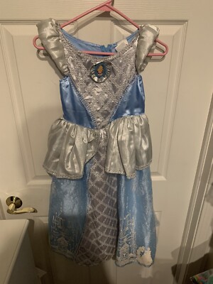 Disney Princess Cinderella Costume Child Size 4-6 Blue Silver Traditional |  eBay