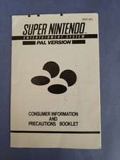 Super Nintendo snes precaution Insert PAL Version