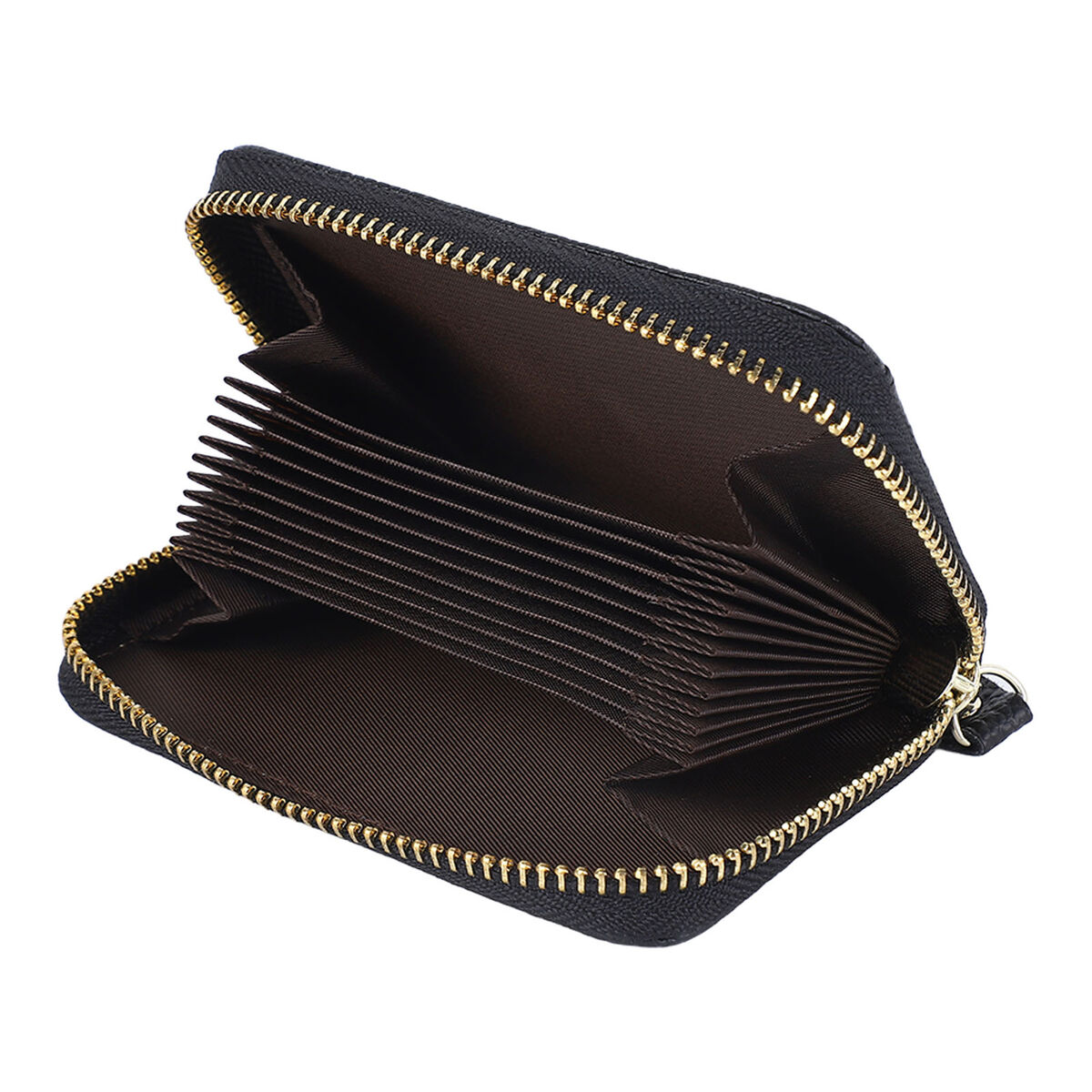 ◇NICK&NICOLE◇ VINTAGE LEATHER SOFT CARD WALLET_BLACK Card Wallet Black Leather 10 Slots Compact Transparent