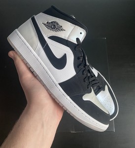 Jordan 1 Mid Pantalones Cortos De Diamante Panda blanco negro Talla 12 |  eBay