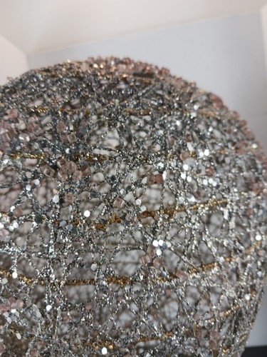 Vintage große Draht Perlen glitzernde runde Kugel Ornament Patina Alter siehe Bilder - Bild 7 von 10