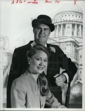 1981 Press Photo Royal Wedding anchors Jane Pauley & Willard Scott in London