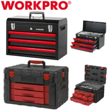 WORKPRO 450 Pieces /408 Pieces Heavy Duty Mechanics Tool Set Chrome Metal w/ Box