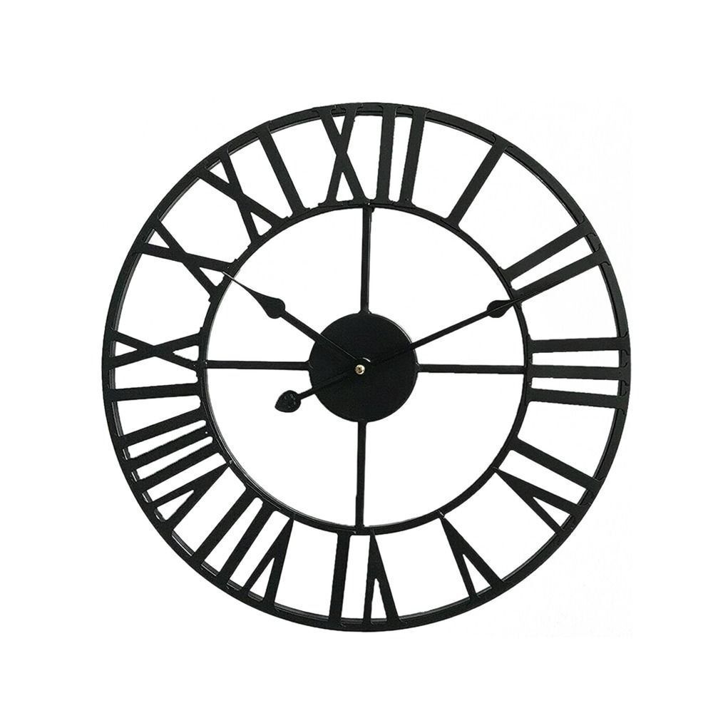 Round Roman Numerals Clock Metal Clock Indoor Outdoor Wall Clock Garden