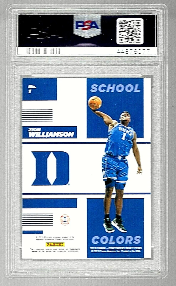 2019 PANINI CONTENDERS DP BASKETBALL #1 ZION WILLIAMSON RC PSA 10 SCHOOL COLORS - Image 4 of 4
