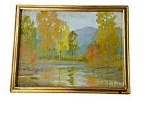 David Stirling 1934 Signed Oil Painting Rocky Mountain Nat'l Estes Park Colorado