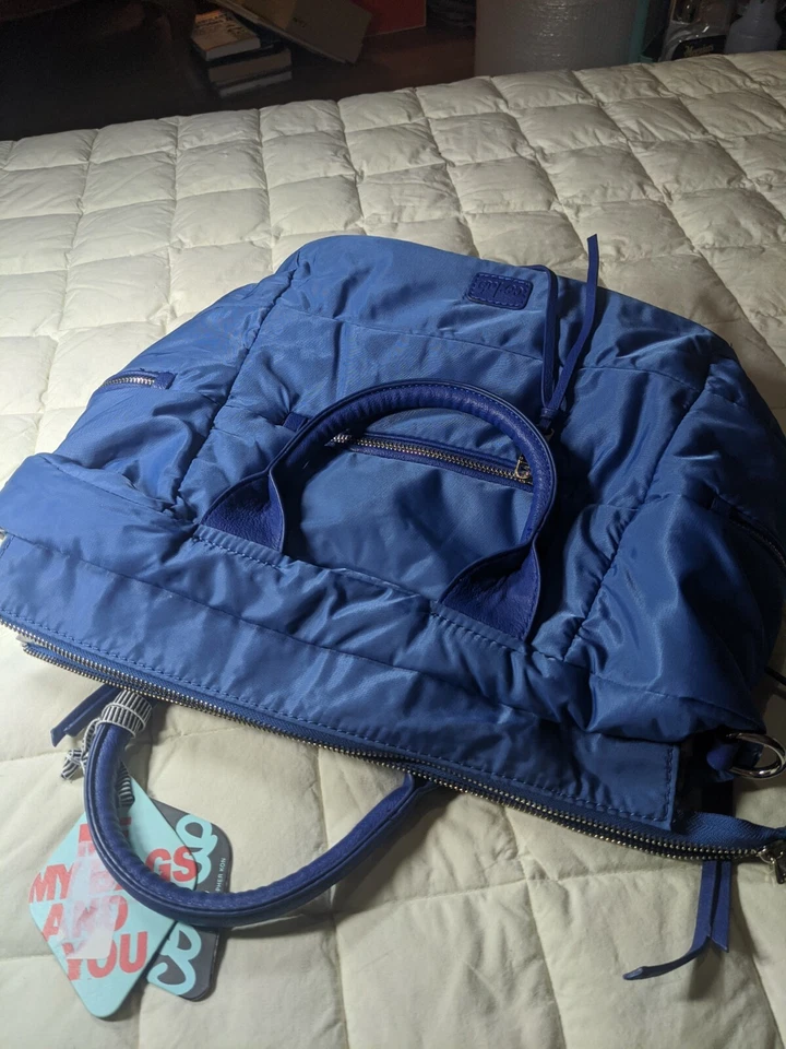 Co-Lab Royal Blue Nylon Silver Hardware Leather Trim 16w 13t 7.5d 5sd - Image 2 of 4