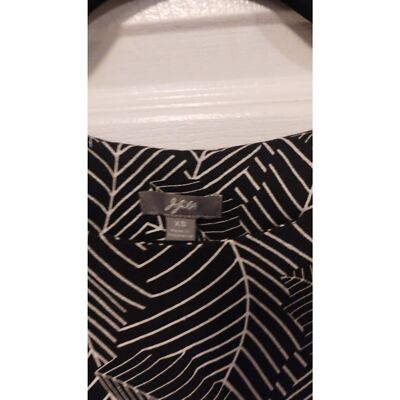 J. Jill Black and white floral Linen blend dress with pockets | eBay
