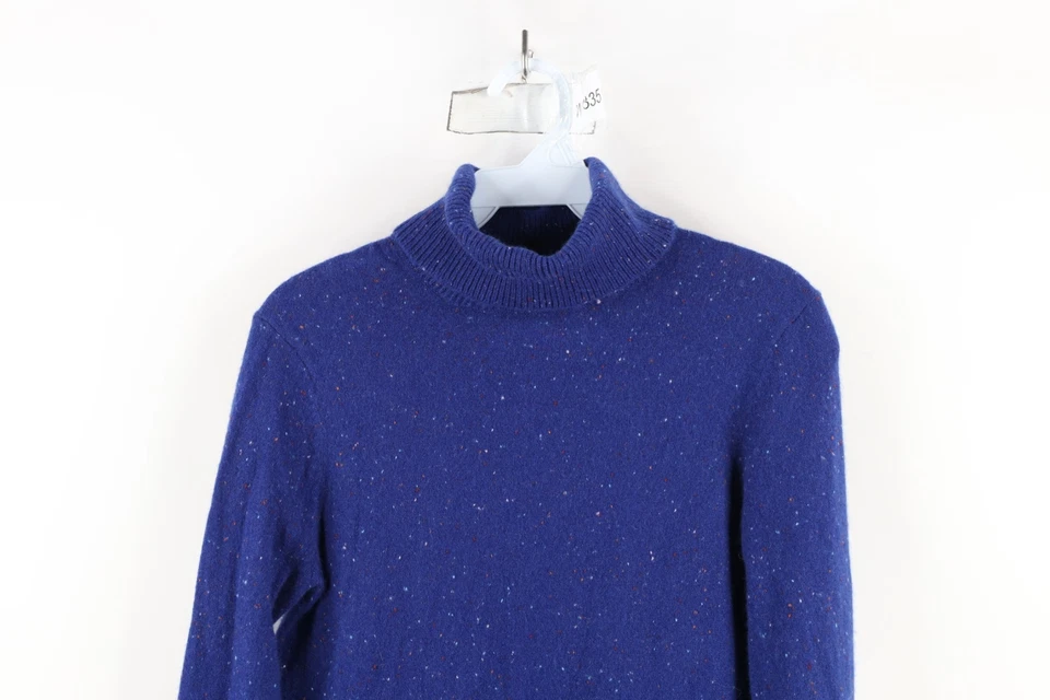 Vintage Lands End Womens XS Rainbow Fleck Soft Cashmere Knit Turtleneck Sweater - Image 2 of 4