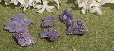 Traubenachat / Lila Botryoidaler Chalcedon natürliche Mineralien Probe 52g 6 Stück (B2)