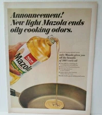 MAZOLA CORN OIL 1960's 10.5" X 13.5" Magazine Ad LM18