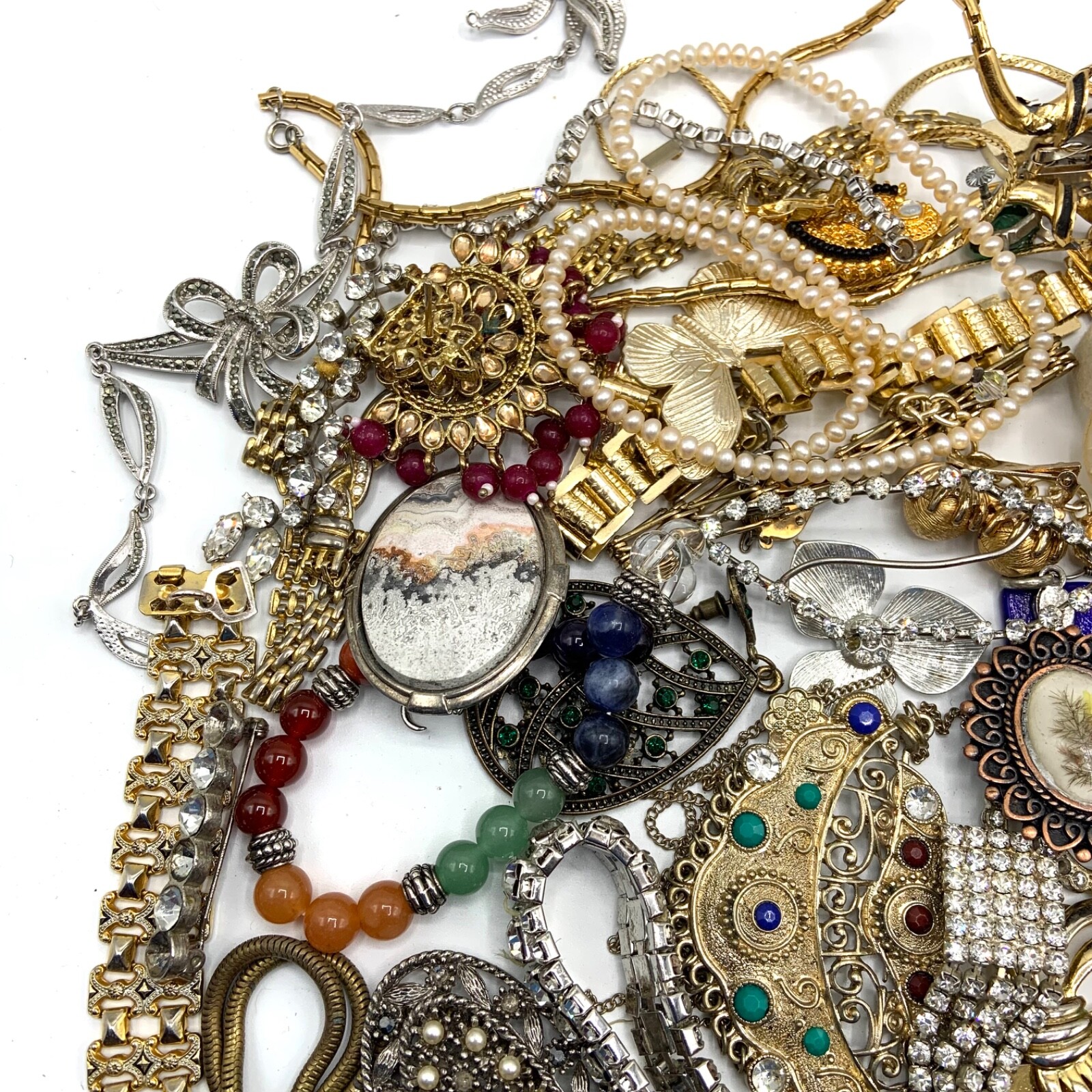 Vintage Costume Jewellery Job Lot for Restoration Spares and Repairs