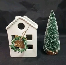 Mudpie Small White Christmas House Sitter 2023 Decorative Use Only