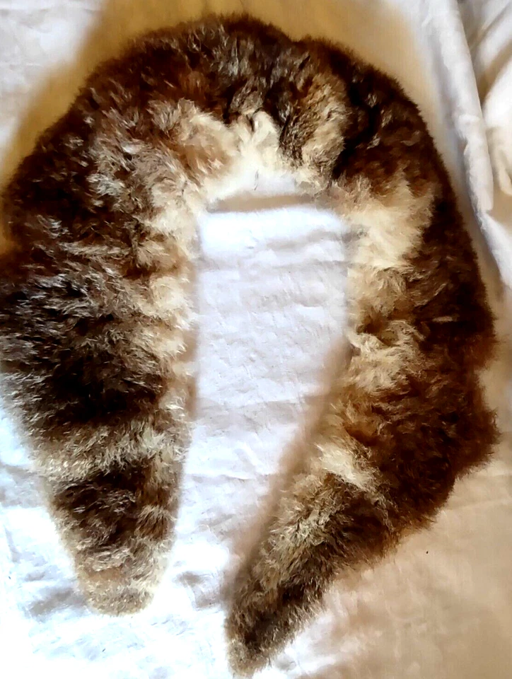 De Colección Estola de Piel Cuello Solapa Marrón Claro Chal Envoltura Acolchada Espalda 40" X 4" Foto 3 de 4