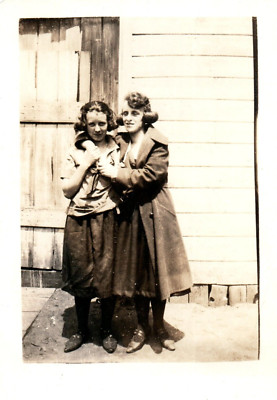 1930s Two Girls Hugging Lesbian Interest in Love Vintage Photo