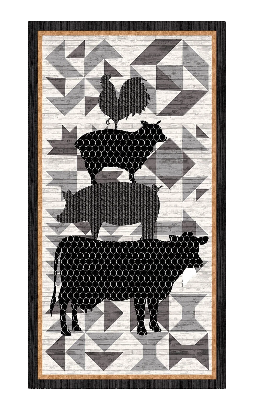 Animals & Insects Black Craft Fabric Panels