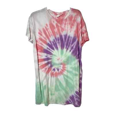 BP. Handmade Short Sleeve Tie Dye T-Shirt Top Womens S Multicolor Psychedelic