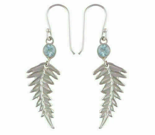 --- Boucles d'Oreilles en Argent 925 et Topazes Bleues - Réf.R3500736_10 --B3 - Photo 1/1