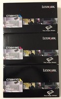 3 Original Lexmark C736H1Cg C736H1Mg C736H1Yg Cyan Gelb Lexmark C736 X736 X738