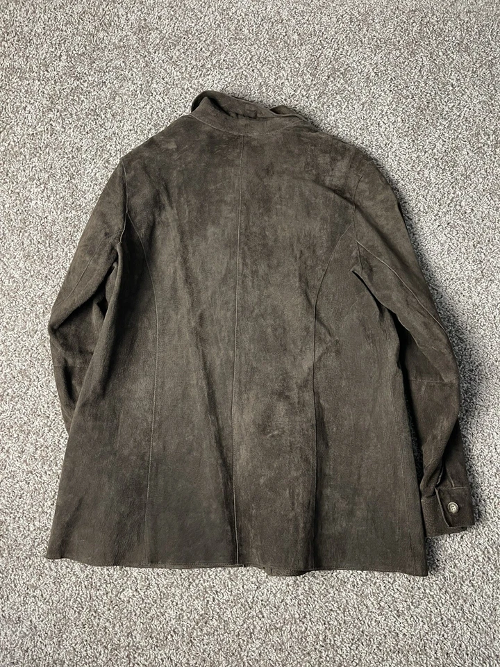 Marsh Landing Black Suede Leather Shirt Women's Medium M GUC - Image 2 of 4