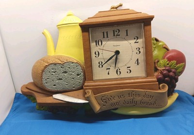 Vintage 80 s New Haven Burwood Give Us This Day Our Daily Bread Wall Clock