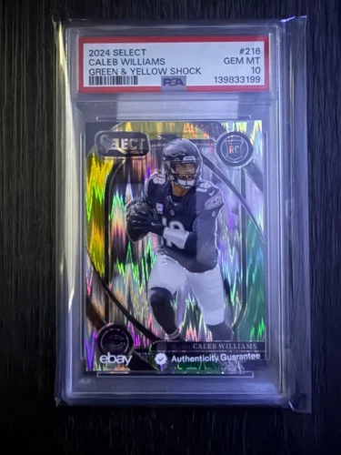 2024 Select Caleb Williams Green & Yellow Shock PSA 10 RC