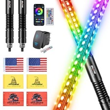 2 Pack 3FT LED Whip Light with Speed Sensing, Whip Lights 3FT / Pack of 2 