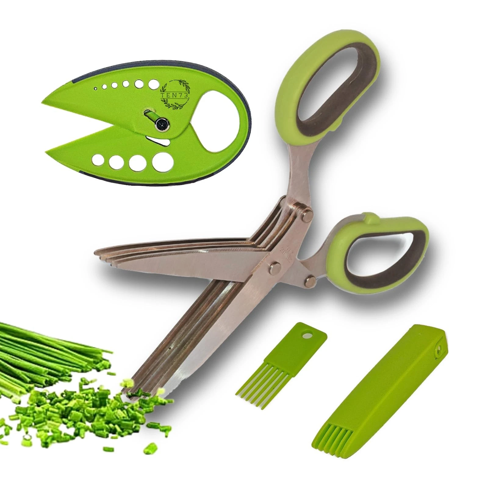 2-in-1 5-Blade Herb Scissors & Herb Stripper Set | 10-Hole Leaf stripper Stem...
Opens in a new wind