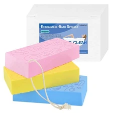 Chrunone 3 Pcs Exfoliating Bath Sponge, Bath Sponge For Shower, Dead S