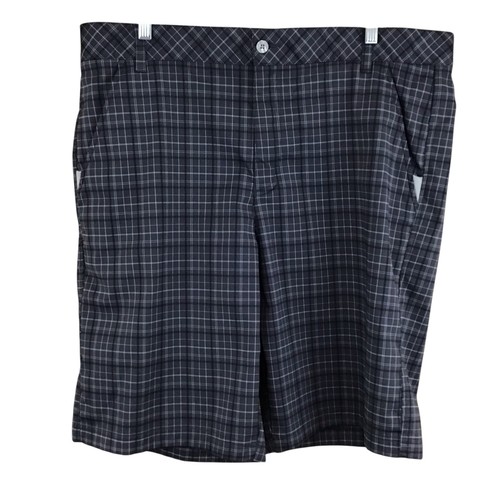 Fila Sport Golf Mens 38 Gray Plaid Performance Stretch Shorts Flat Front Check
