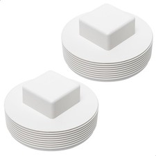Cinsda 4" PVC Sewer Cleanout Plug, NPT Male Threaded Flush 4 Inch, White