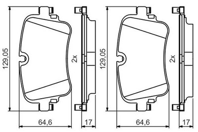 Bremsbeläge Low-Metallic 0 986 495 426 BOSCH für AUDI VW