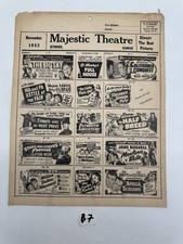 Majestic Theatre November 1953 Schedule Handbill Jetmore Kansas The Big Sky