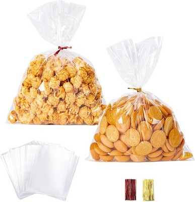 Cello Cellophane Treat Bags, 200 Pcs 6x10 Inches Clear Cellophane Bags with 200