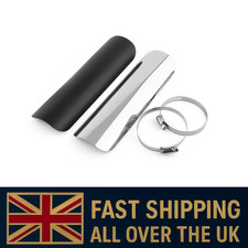 Universal Exhaust Muffler Pipe Heat Shield Cover Protector Chrome For Motorcycle