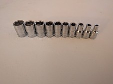 10 Pc Gearwrench Chrome Metric Socket Set. 14 No Rust No Markings