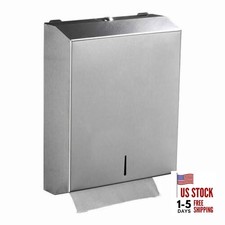 Comercial Paper Towel Dispenser Wall Mount, Brushed Stainless Brushed Silver
