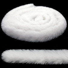 White Faux Fur Trim Ribbon Christmas Trimming Furry Ribbon Fur Garland Trim for