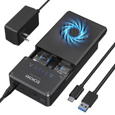 10Gbps NVMe Docking Station with Cooling Fan - Dual-Bay Offline Clone Tool-Fr...