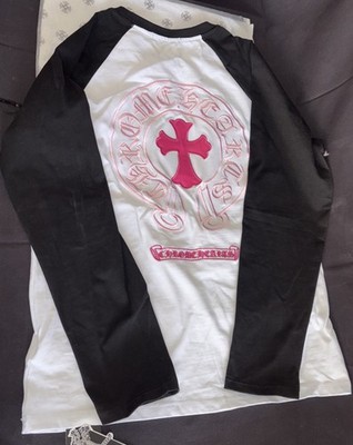 Chrome Hearts Black And White Long Sleeve W/ Pink Embroidery 