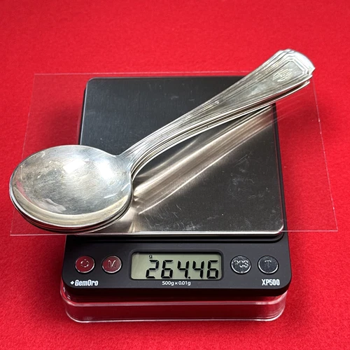 6 Sterling Silver Spoons 264g Scrap Lot Pat 1915 Antique 💰